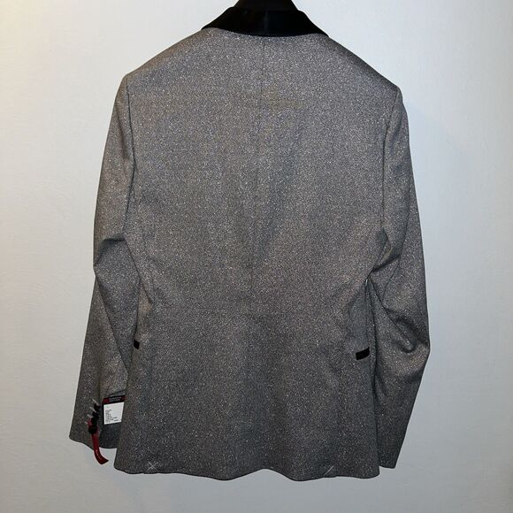 J. Ferrar Blazer Suit Jacket Silver Shine Wrinkle Recovery Stretch 36 Sport Coat - Picture 7 of 11